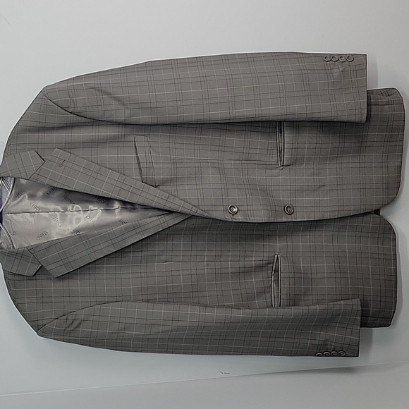 VINCI Italy Gray Plaid Sport Coat Suit Jacket 40L - Picture 3 of 12